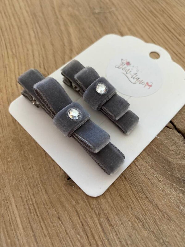 Velvet alligatorspeldje Naëlle stone grey