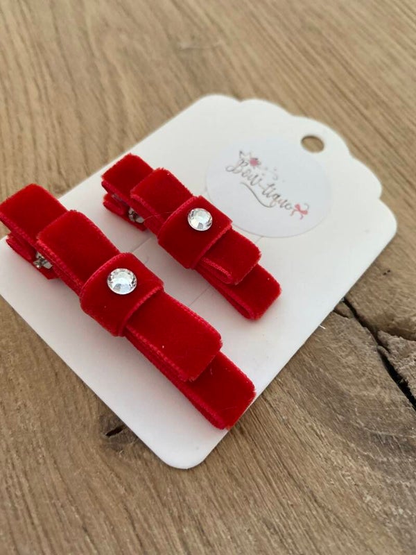 Velvet alligatorspeldje Naëlle kerst rood