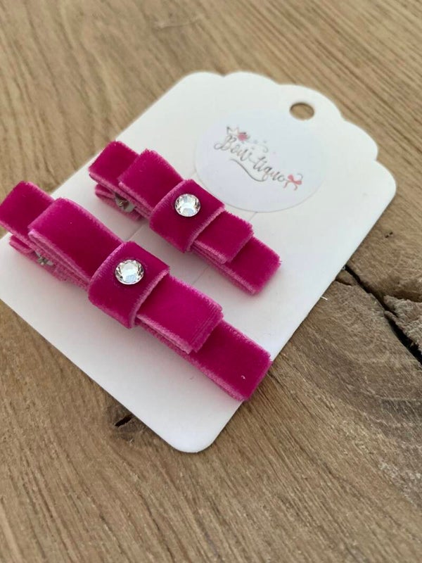 Velvet alligatorspeldje Naëlle fuchsia