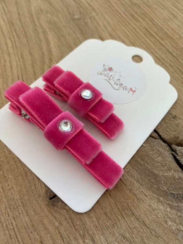 Velvet alligatorspeldje Naëlle hot pink