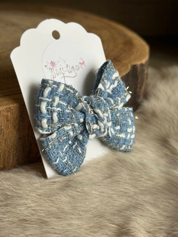 Tweed strik Inaya Blauw