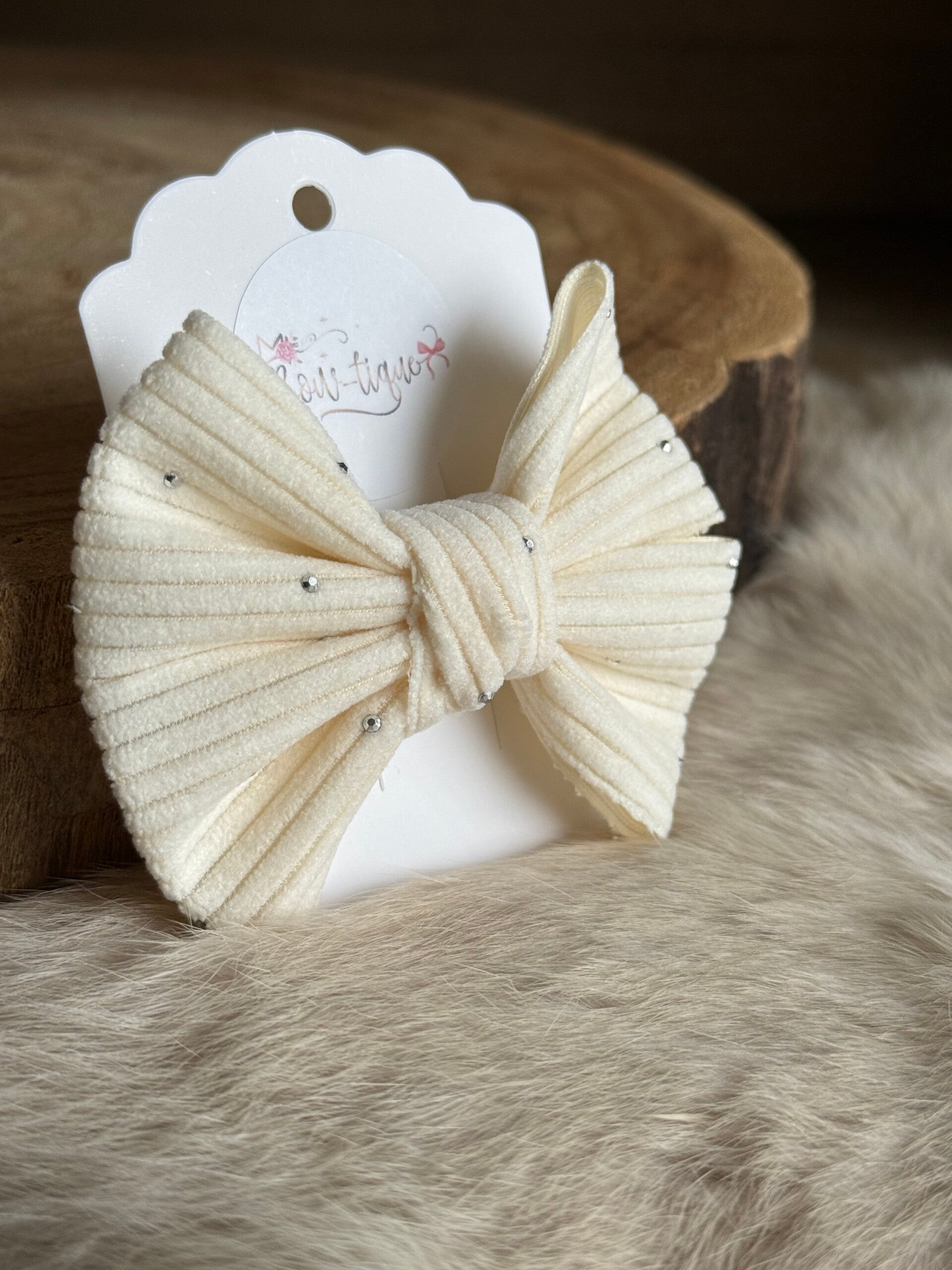 Strik gestreept studs Helena Crème