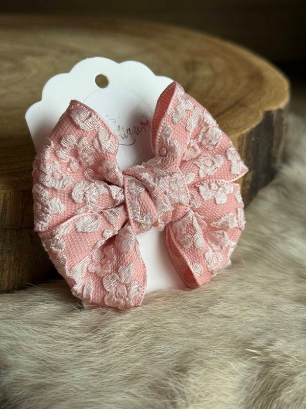 Gebloemde strik Elin Roze