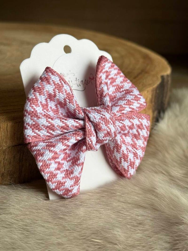 Pied de poule strik Roze