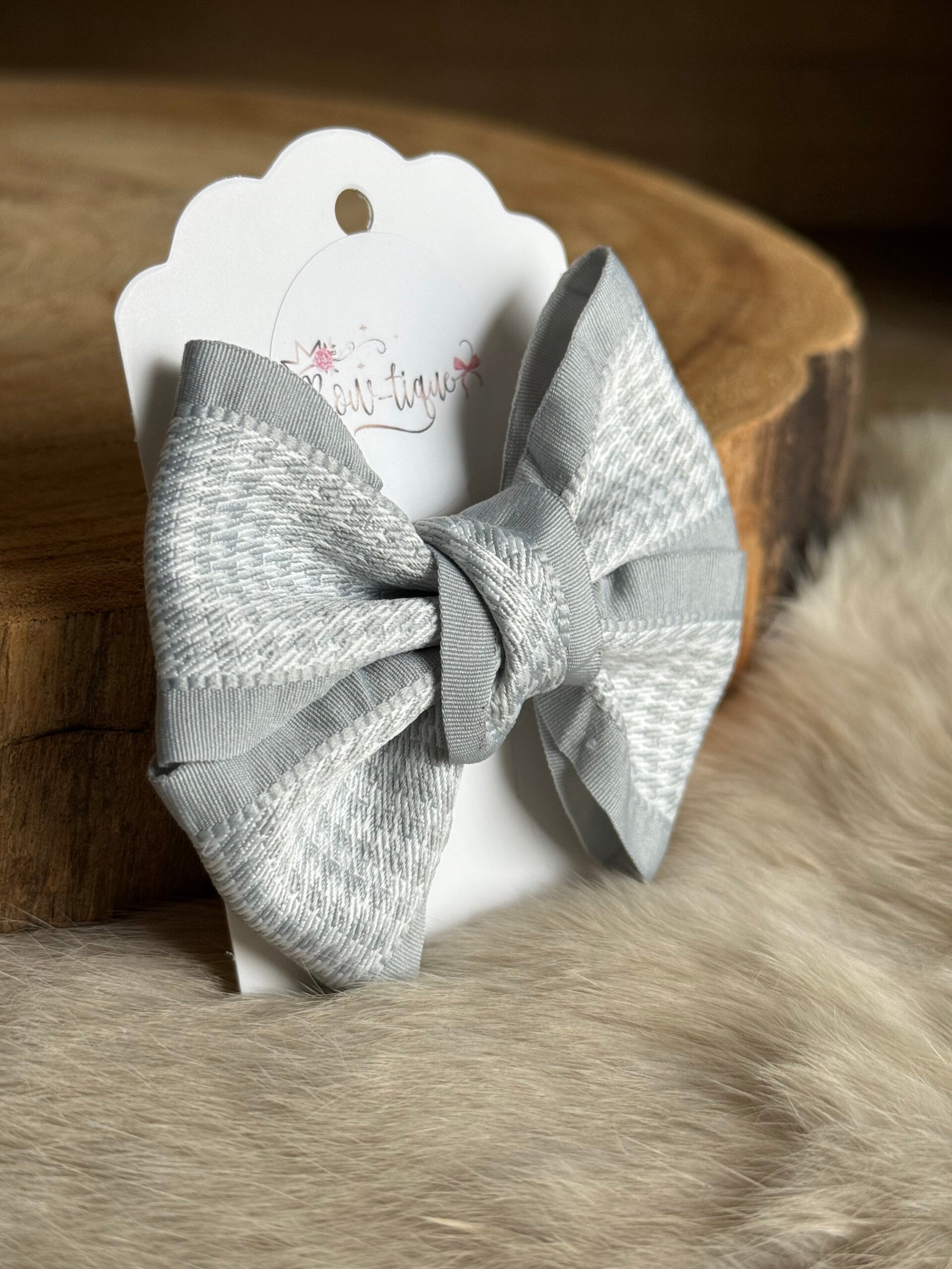 Pied de poule strik boordje Lichtgrijs