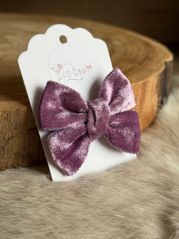 Fluwelen Strik Blinkend Mauve