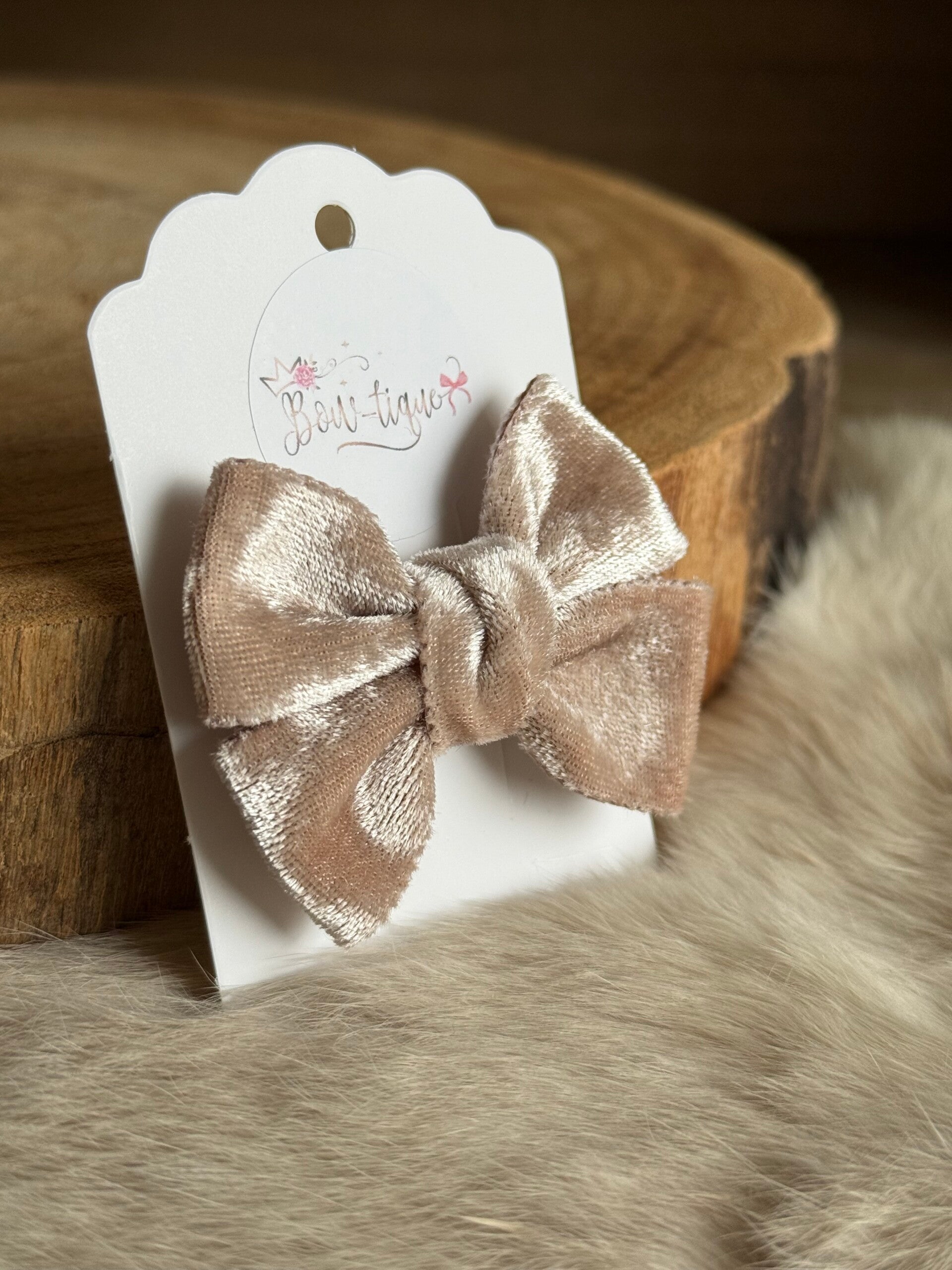 Fluwelen Strik Blinkend Champagne