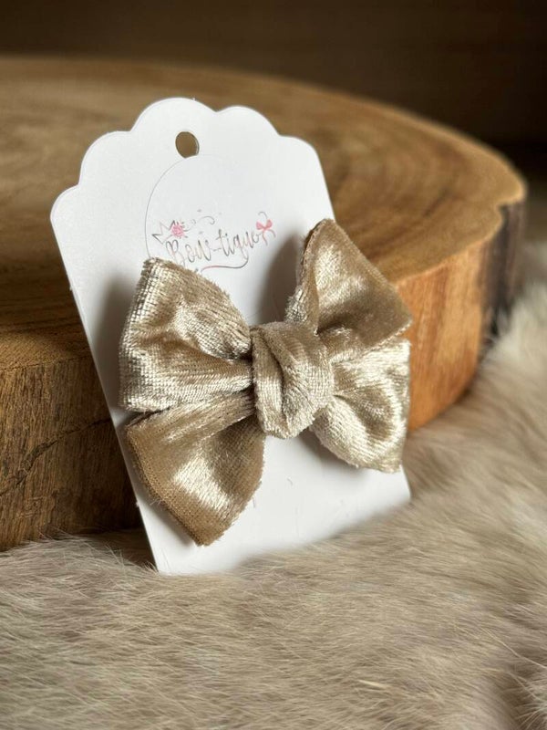 Fluwelen Strik Blinkend Goud