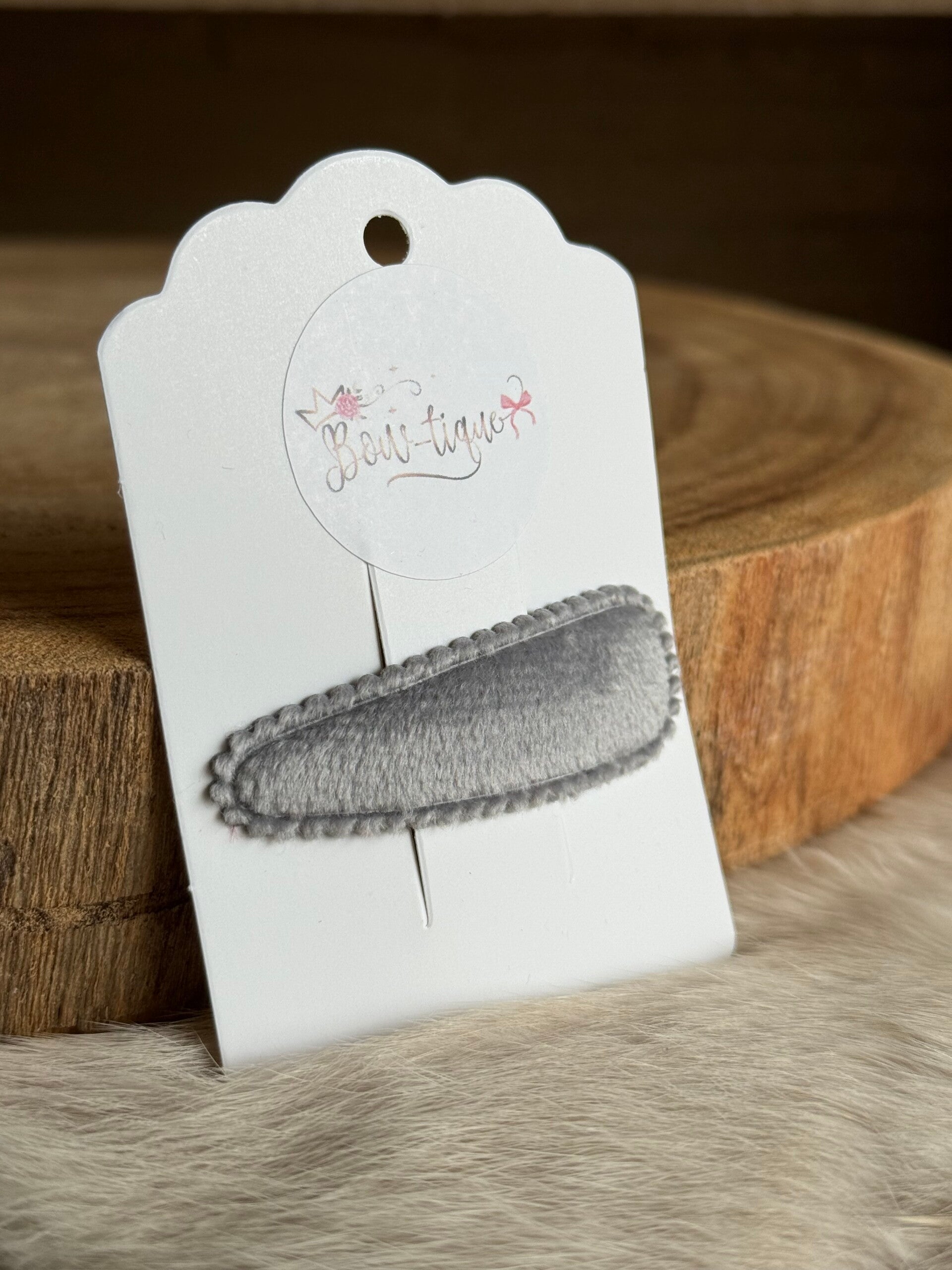 Klikklakspeldje Velvet effen Grijs