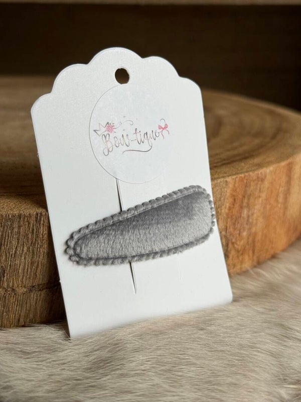 Klikklakspeldje Velvet effen Grijs