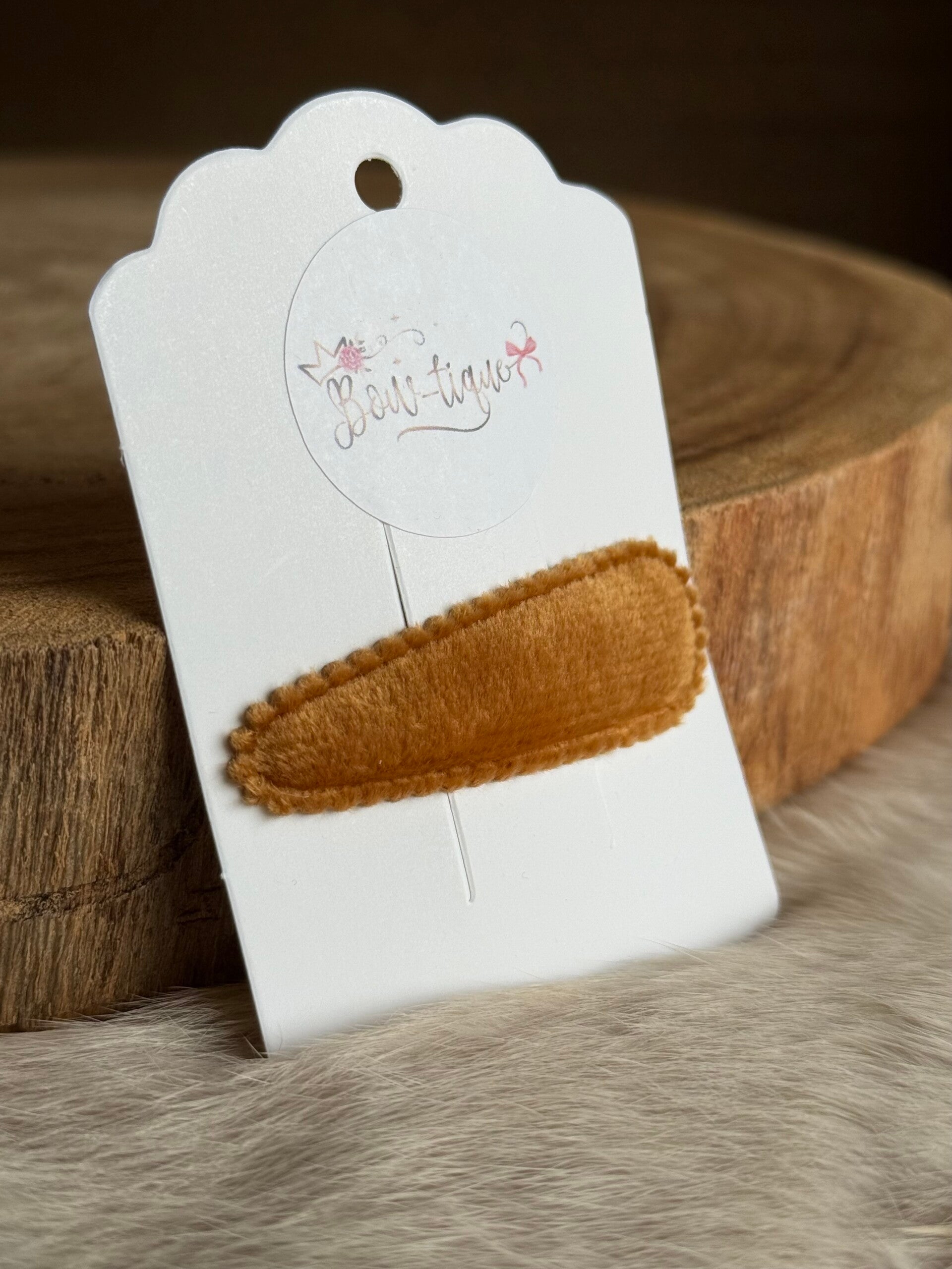 Klikklakspeldje Velvet effen Oker