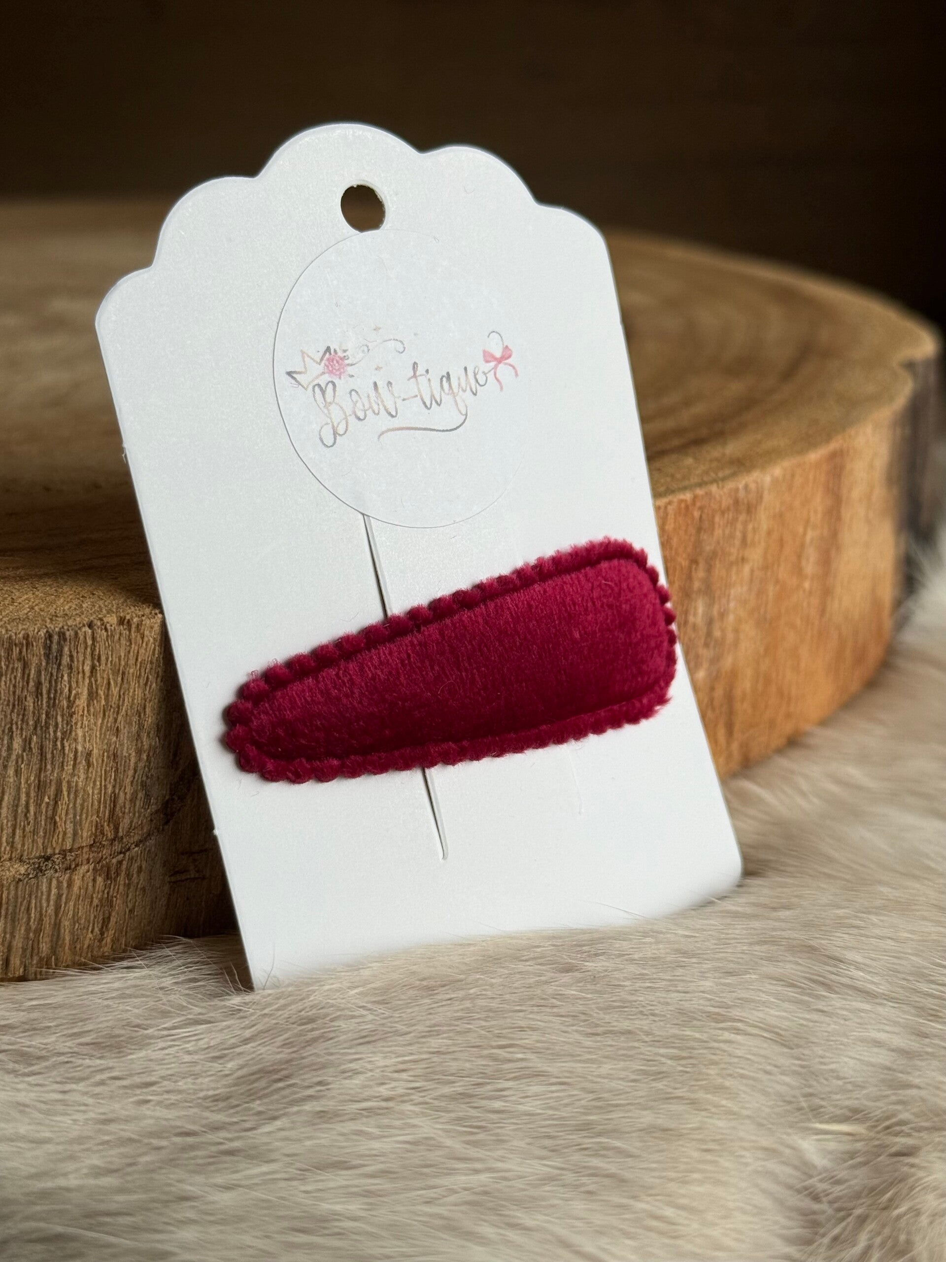 Klikklakspeldje Velvet effen Wine