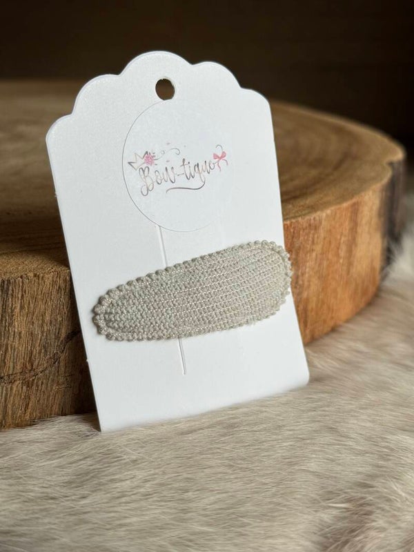 Klikklakspeldje geribbeld Silver Grey