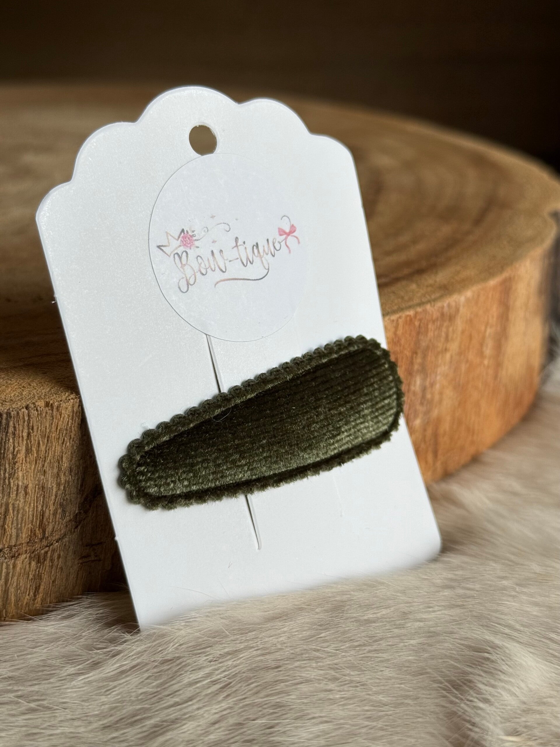 Klikklakspeldje velvet geribbeld Army