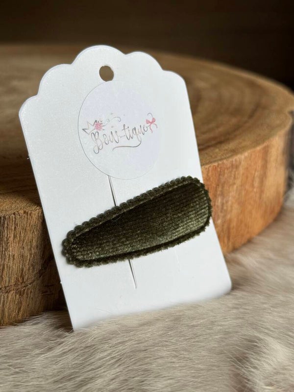 Klikklakspeldje velvet geribbeld Army