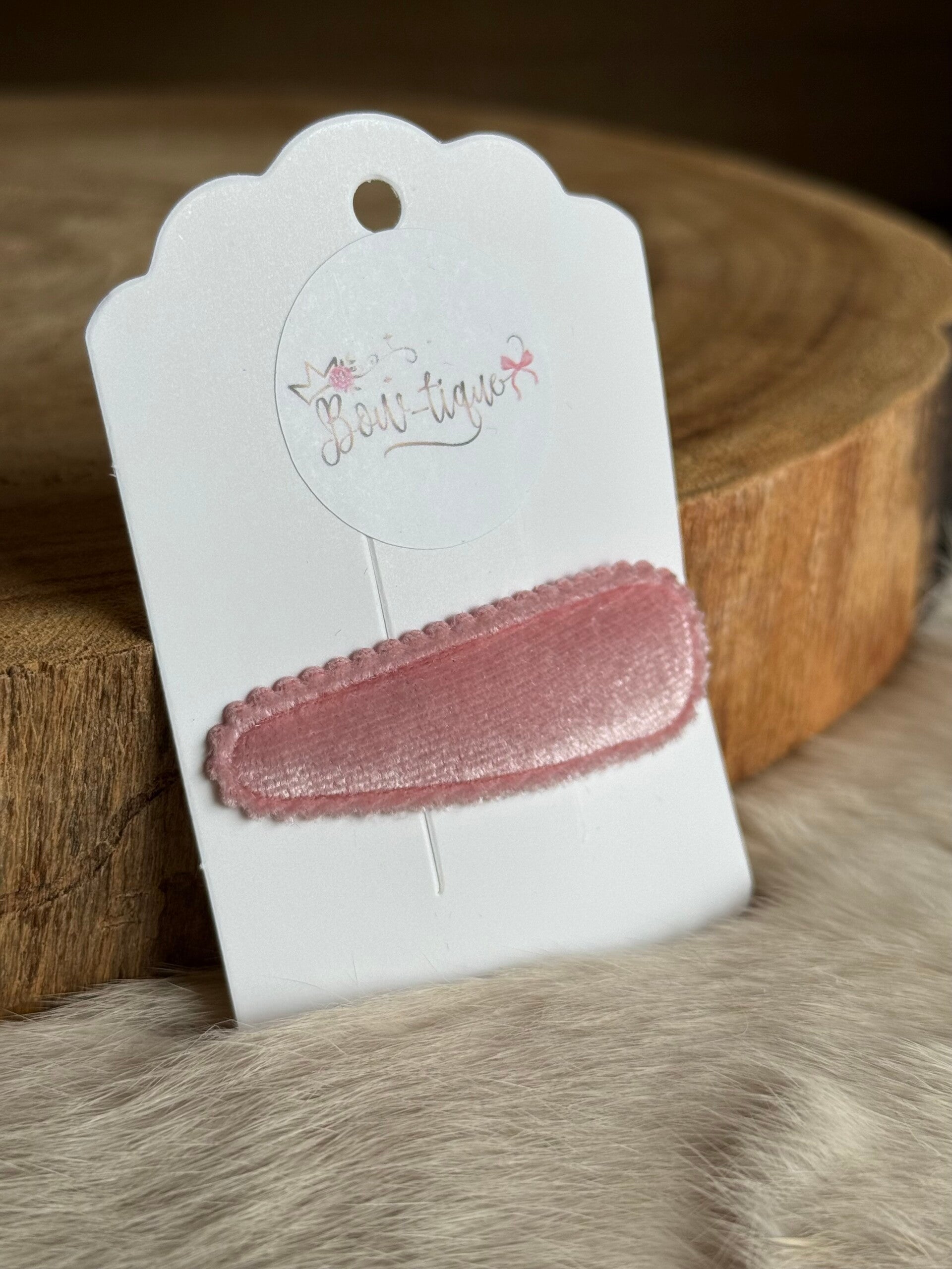 Klikklakspeldje velvet geribbeld Roze