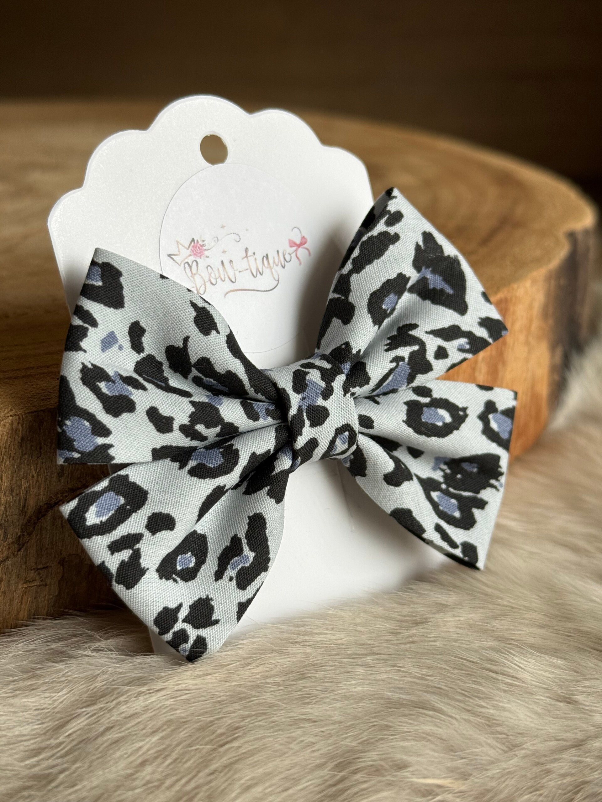 Katoenen Strik Sneeuw Luipaard