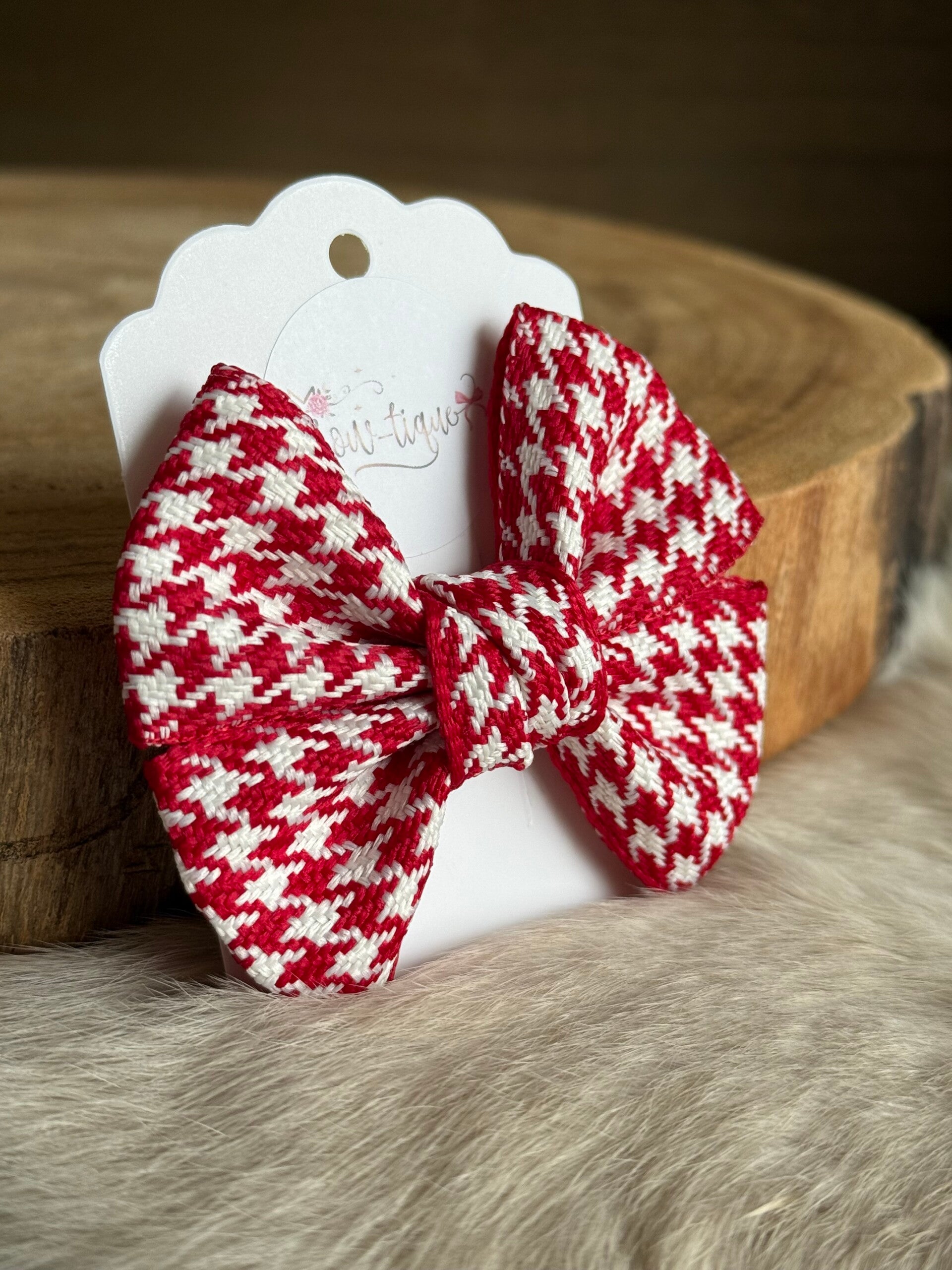 Pied de poule strik Rood