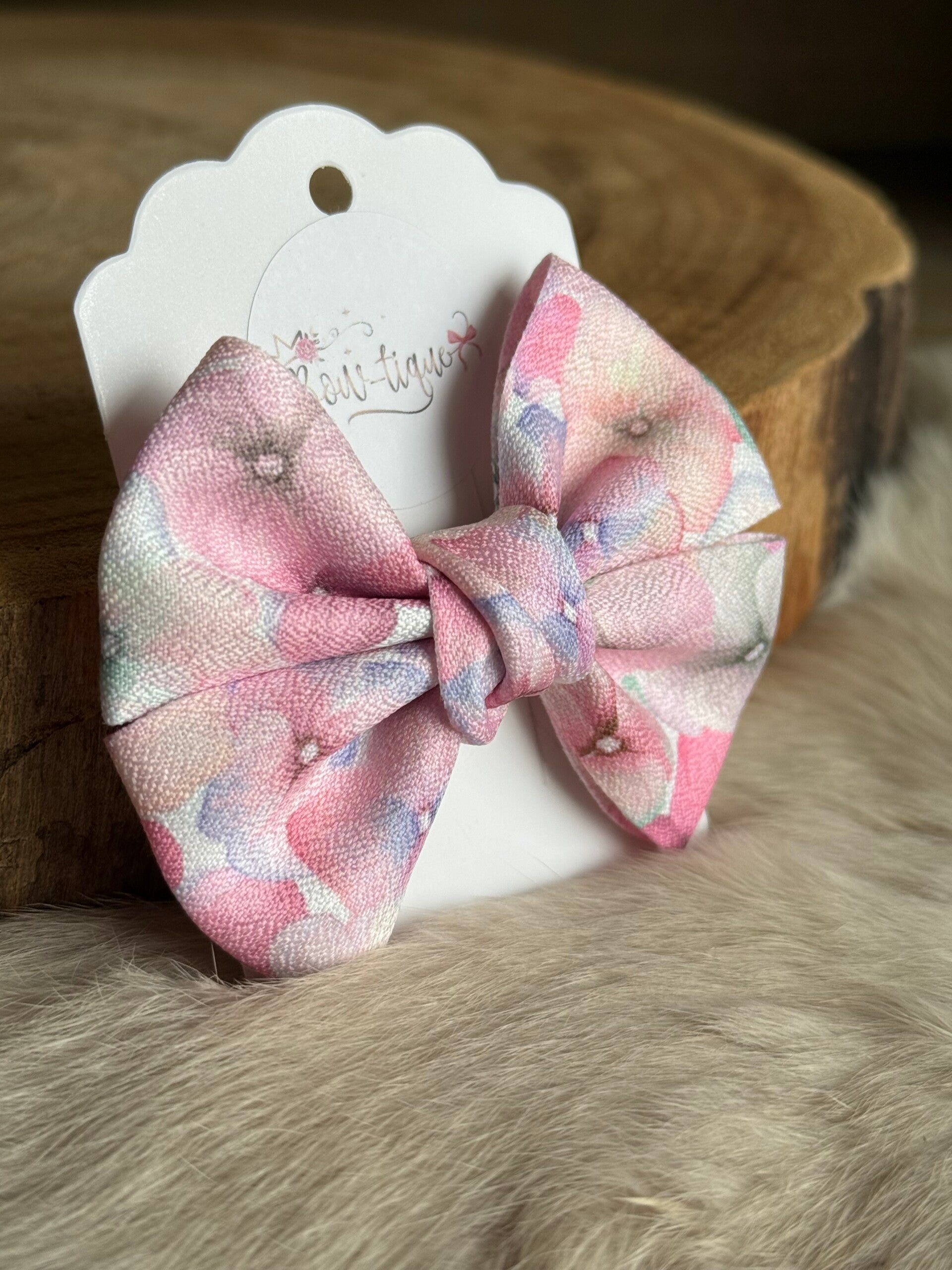 Gebloemde strik Lou Roze