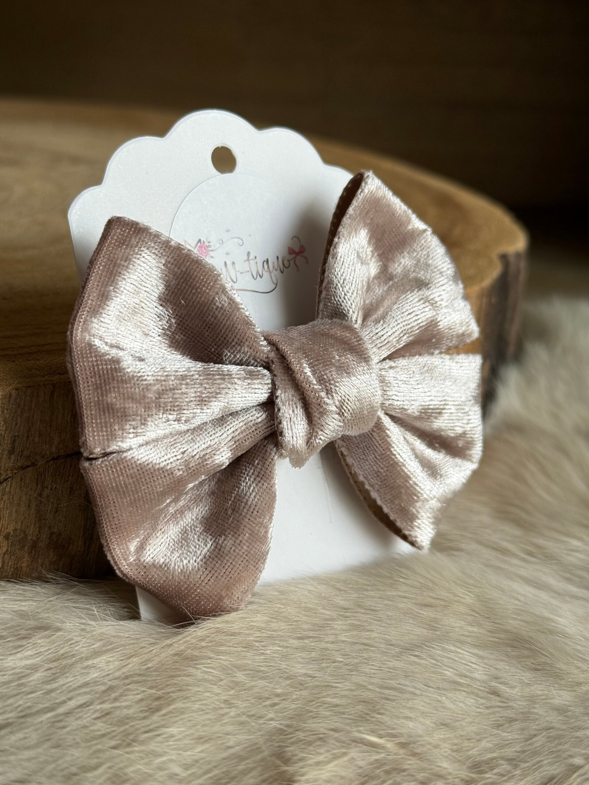 Fluwelen Strik Blinkend Champagne