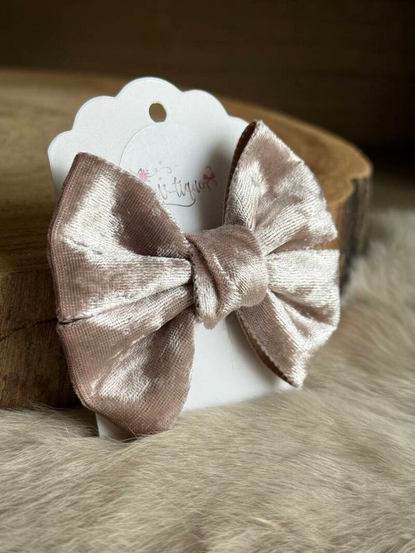 Fluwelen Strik Blinkend Champagne