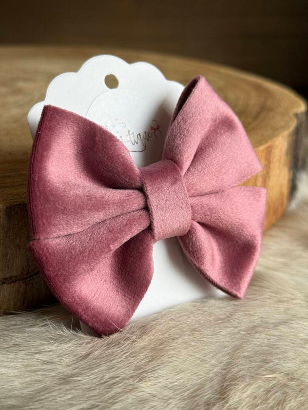 Fluwelen Strik mat Dusty Rose