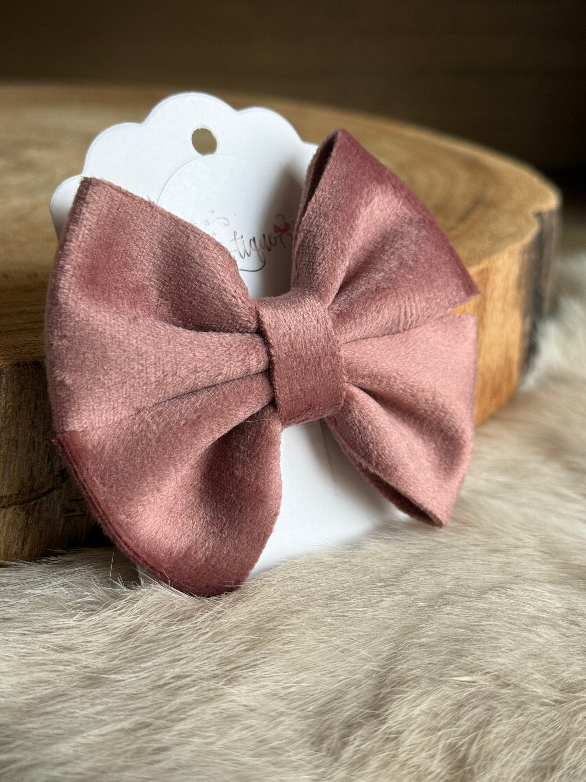 Fluwelen Strik Mat Dusky Pink