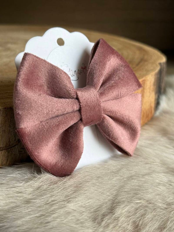 Fluwelen Strik Mat Dusky Pink