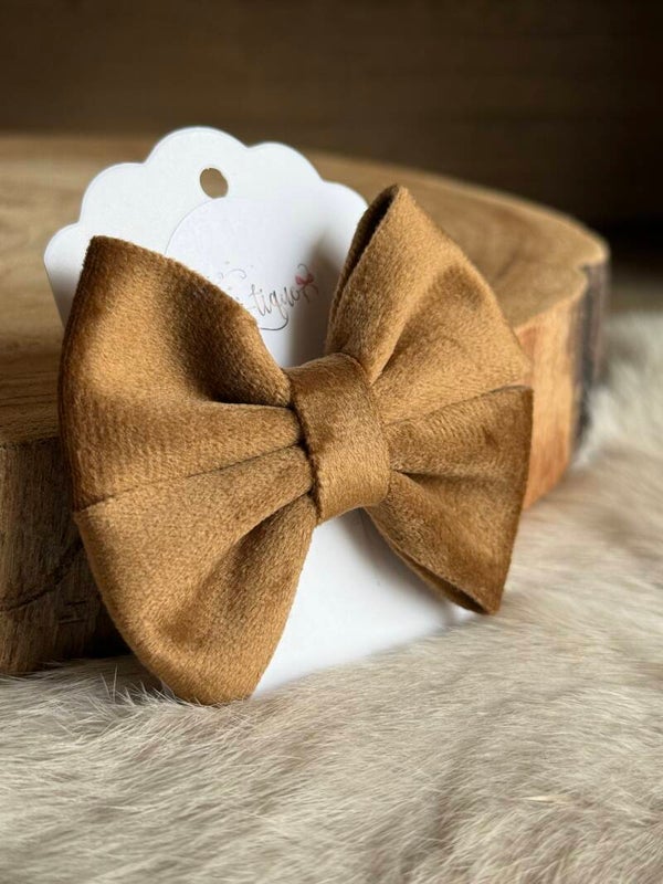 Fluwelen Strik Mat Caramel