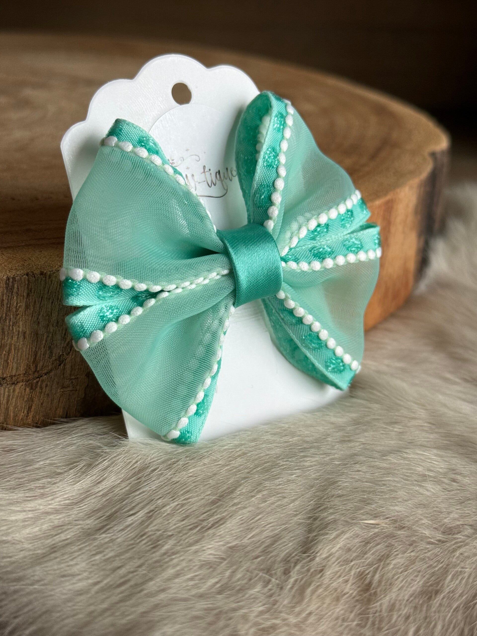 Organza strik Yara Mint