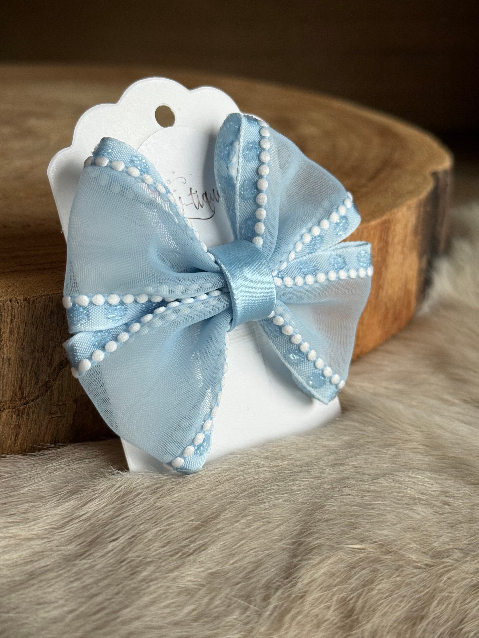 Organza strik Yara Lichtblauw