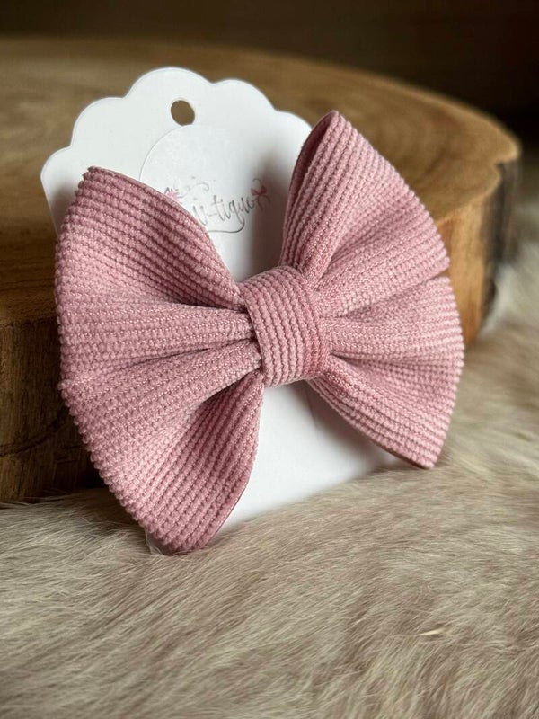 Geribbelde strik Roze