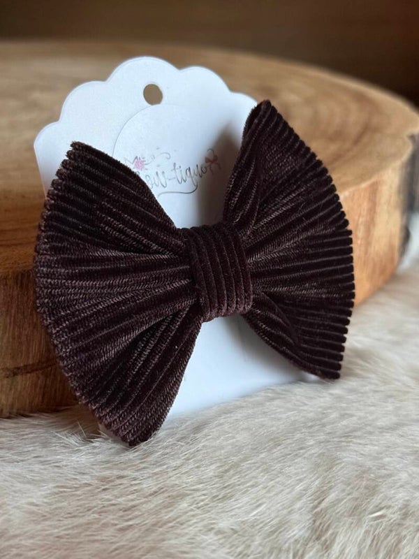 Fluwelen Strik Geribbeld blinkend Bruin