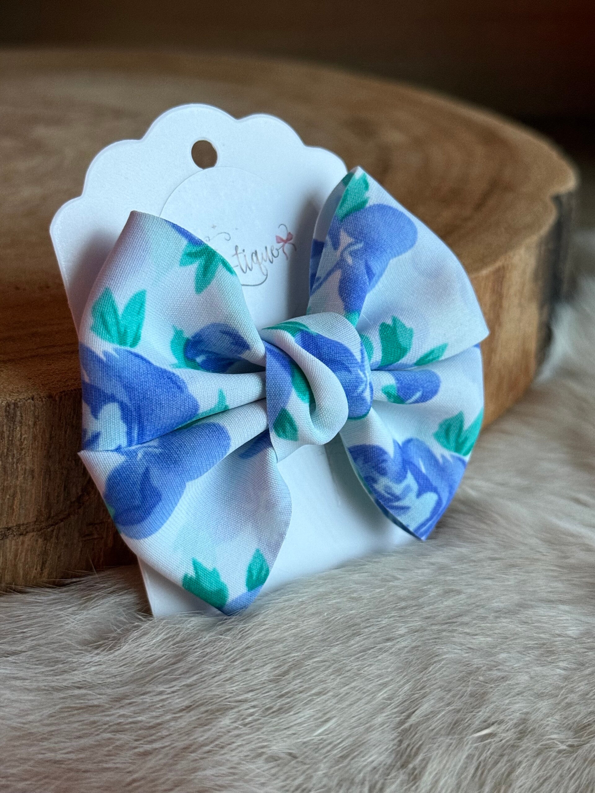 Gebloemde strik Romèe Blauw