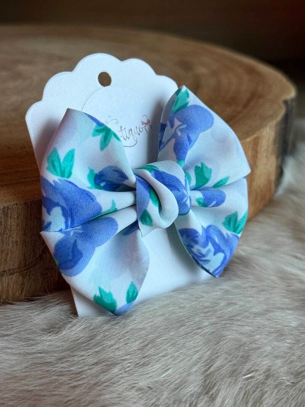 Gebloemde strik Romèe Blauw