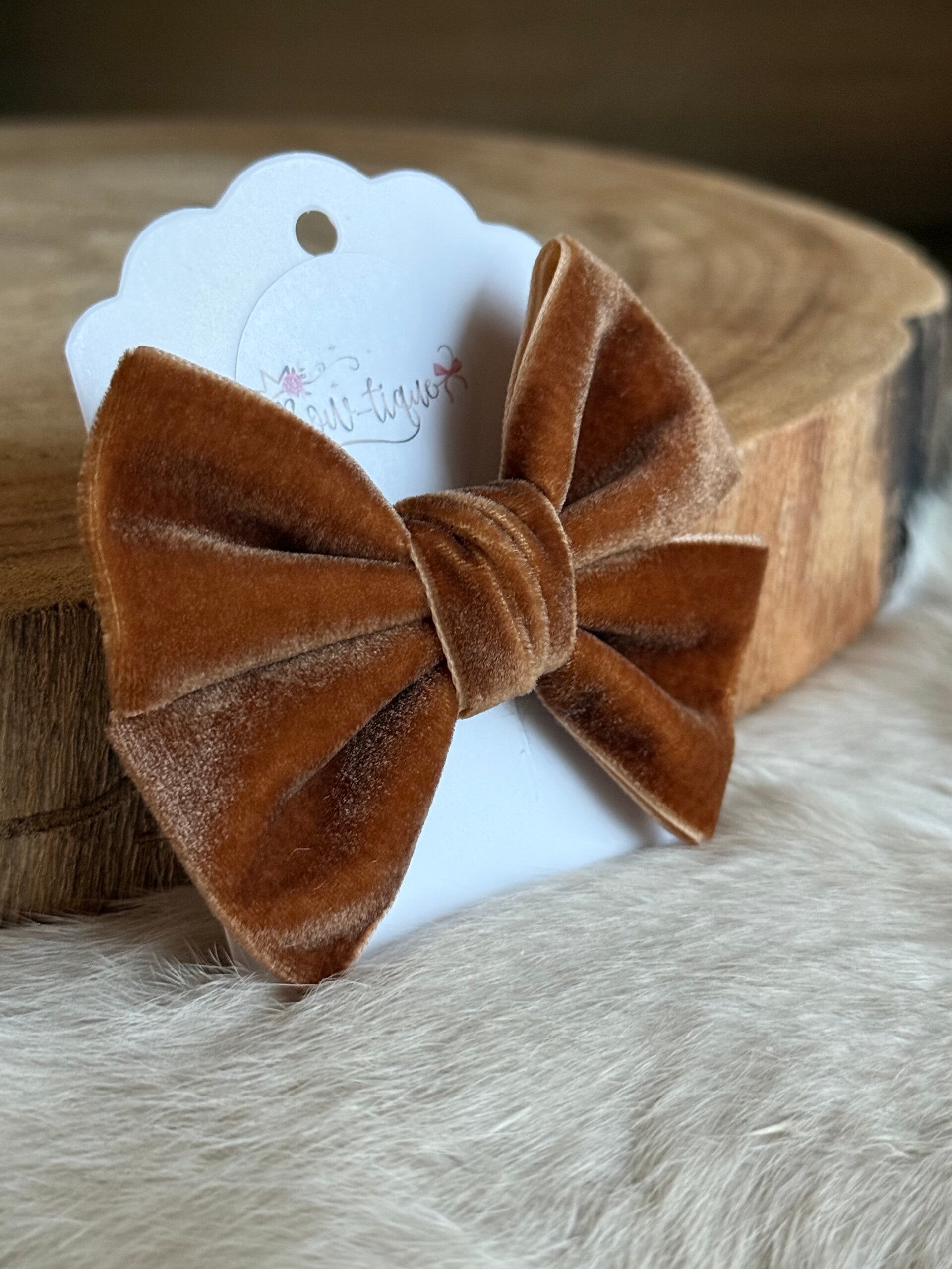 Fluwelen Strik Caramel