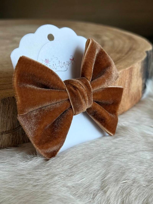 Fluwelen Strik Caramel