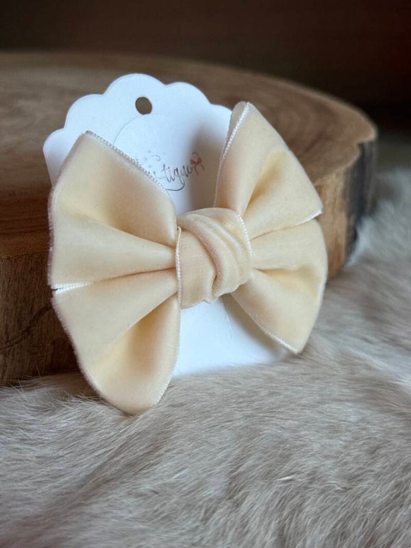 Fluwelen Strik Crème