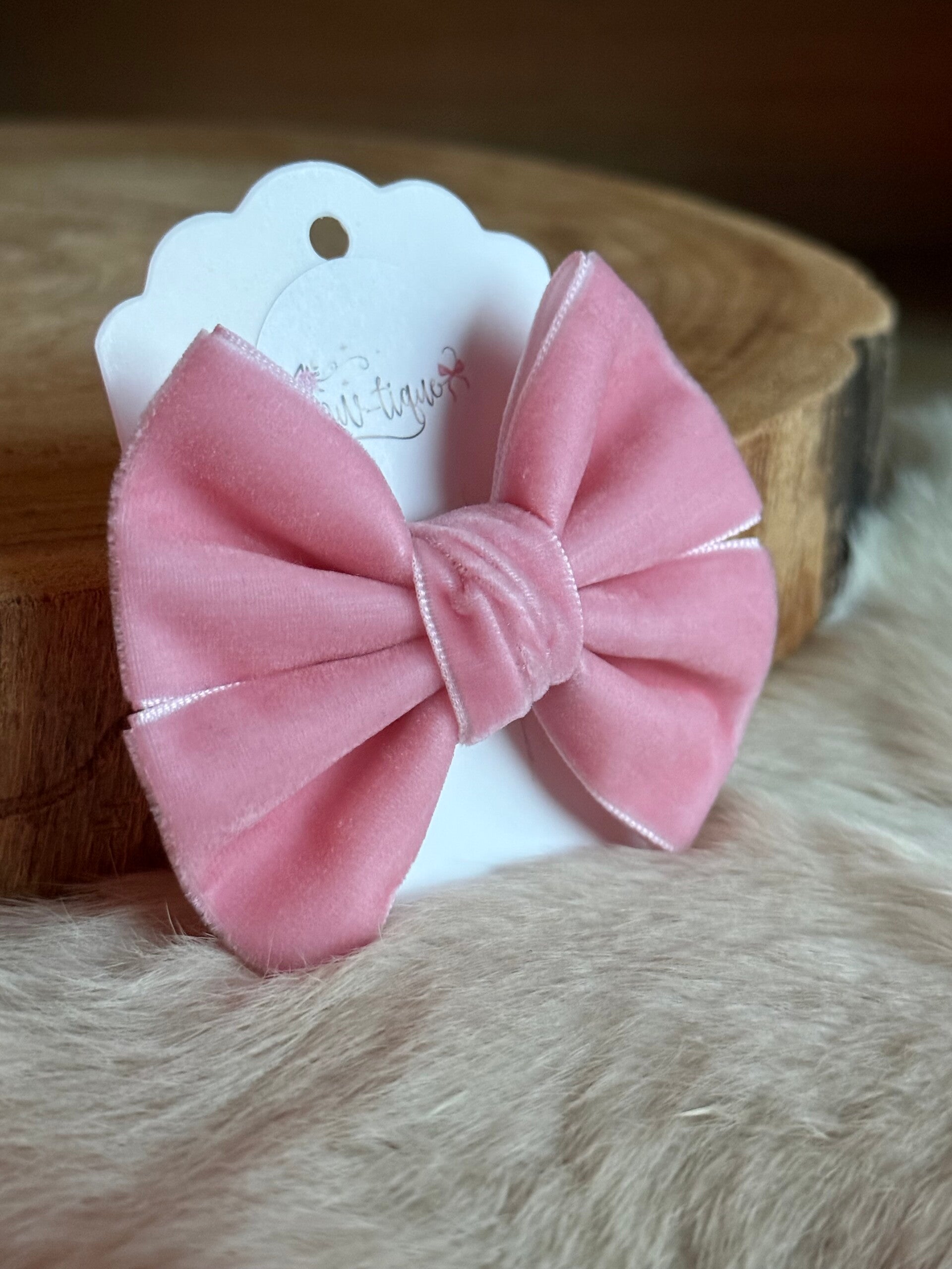 Fluwelen Strik Pale pink