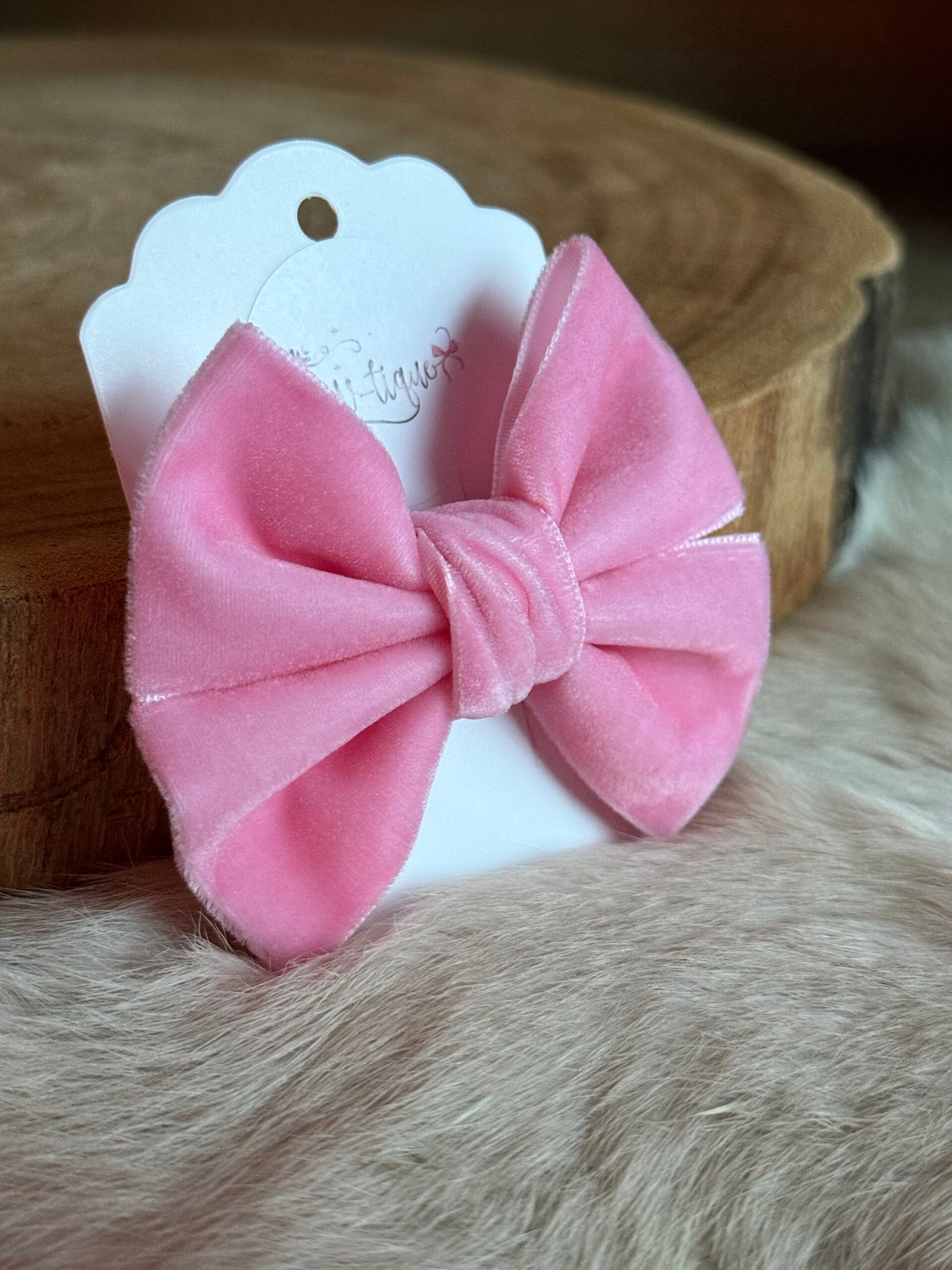 Fluwelen Strik Baby Pink