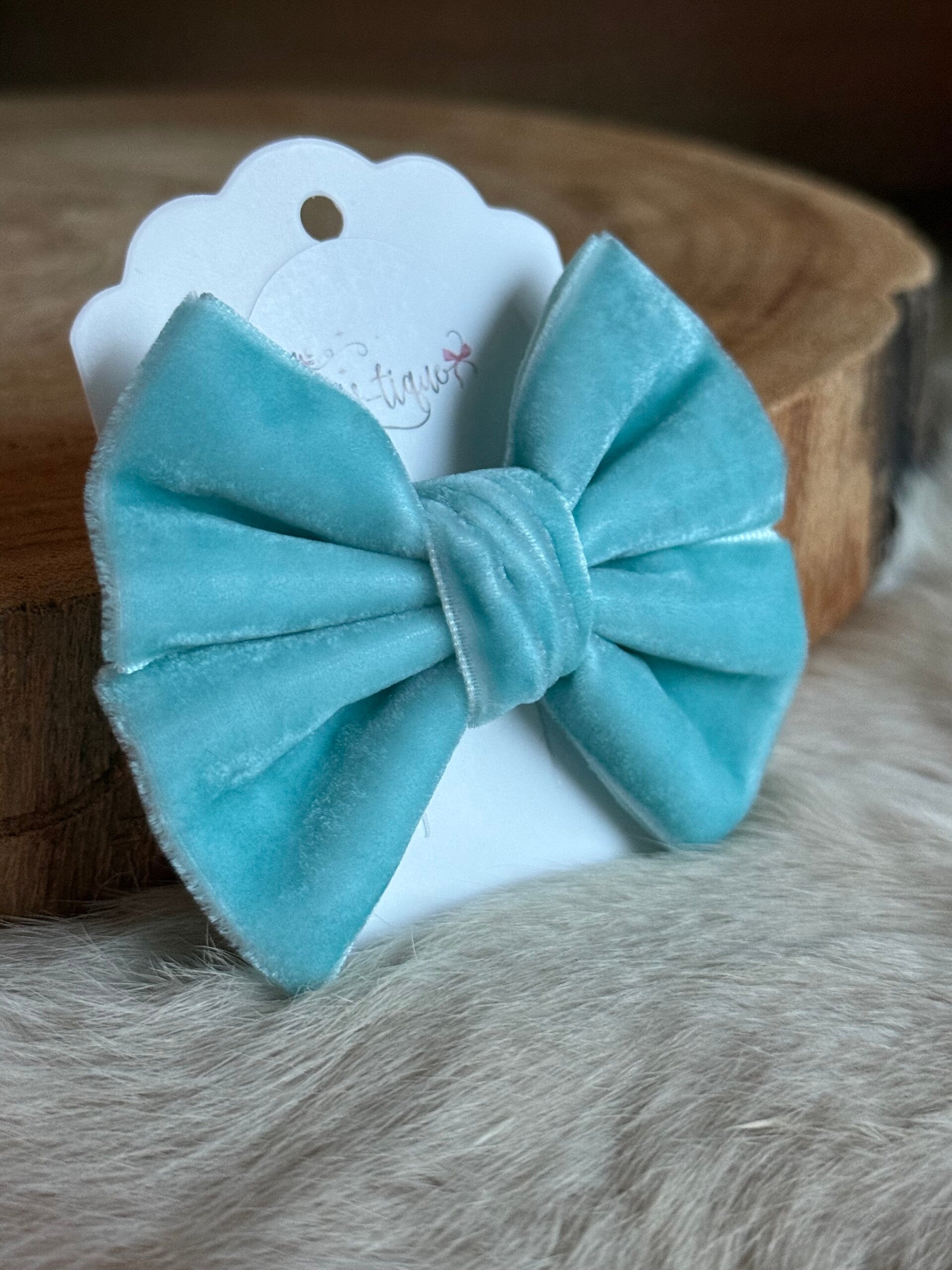 Fluwelen Strik Sky Blue