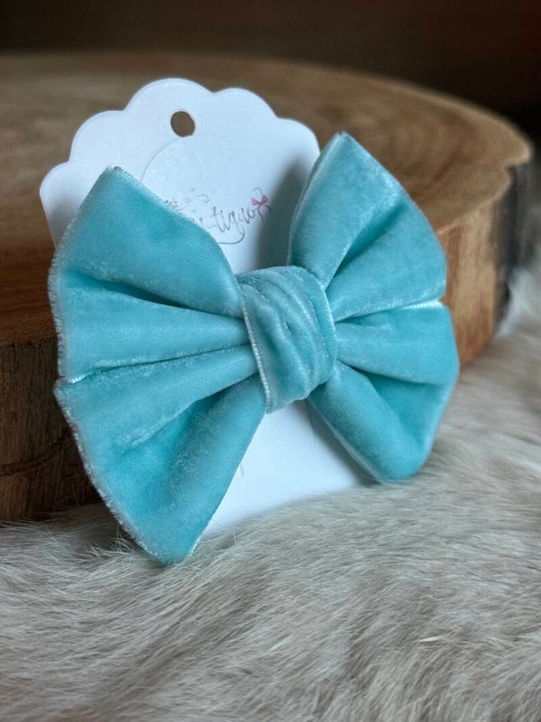 Fluwelen Strik Sky Blue