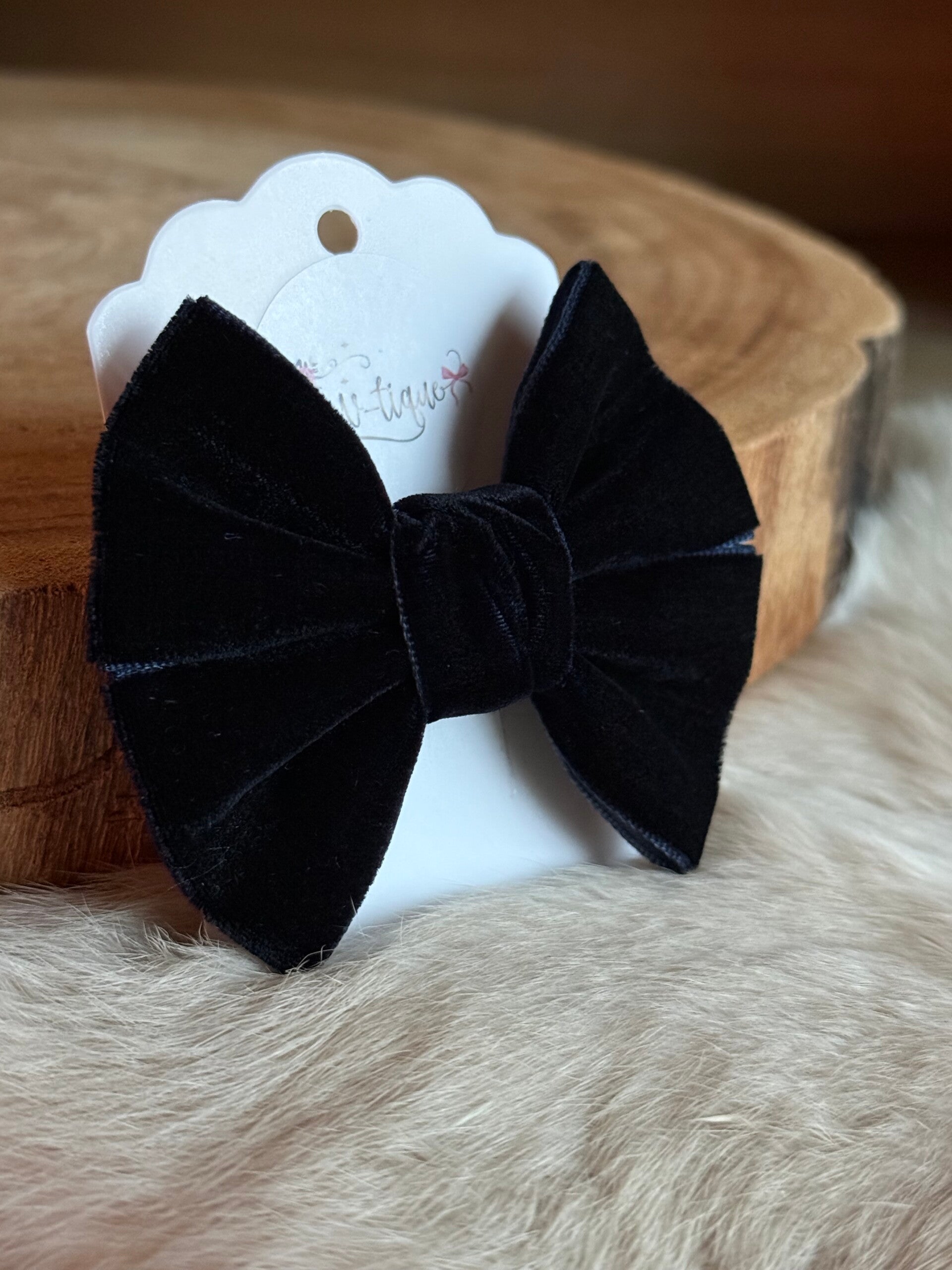 Fluwelen Strik Dark Navy