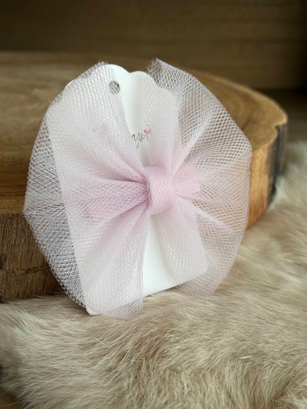 Tulle strik effen Pale Pink