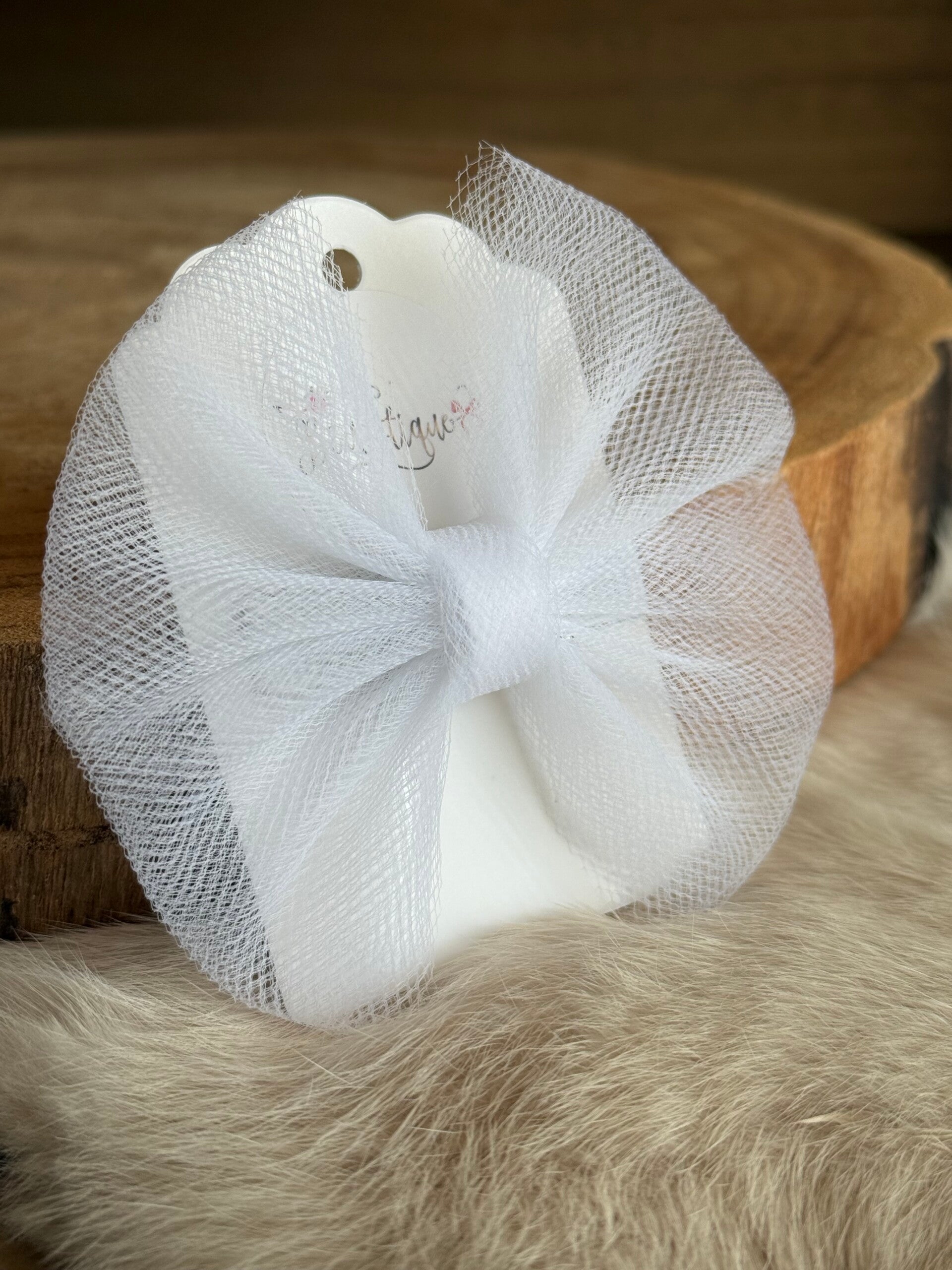 Tulle strik effen White