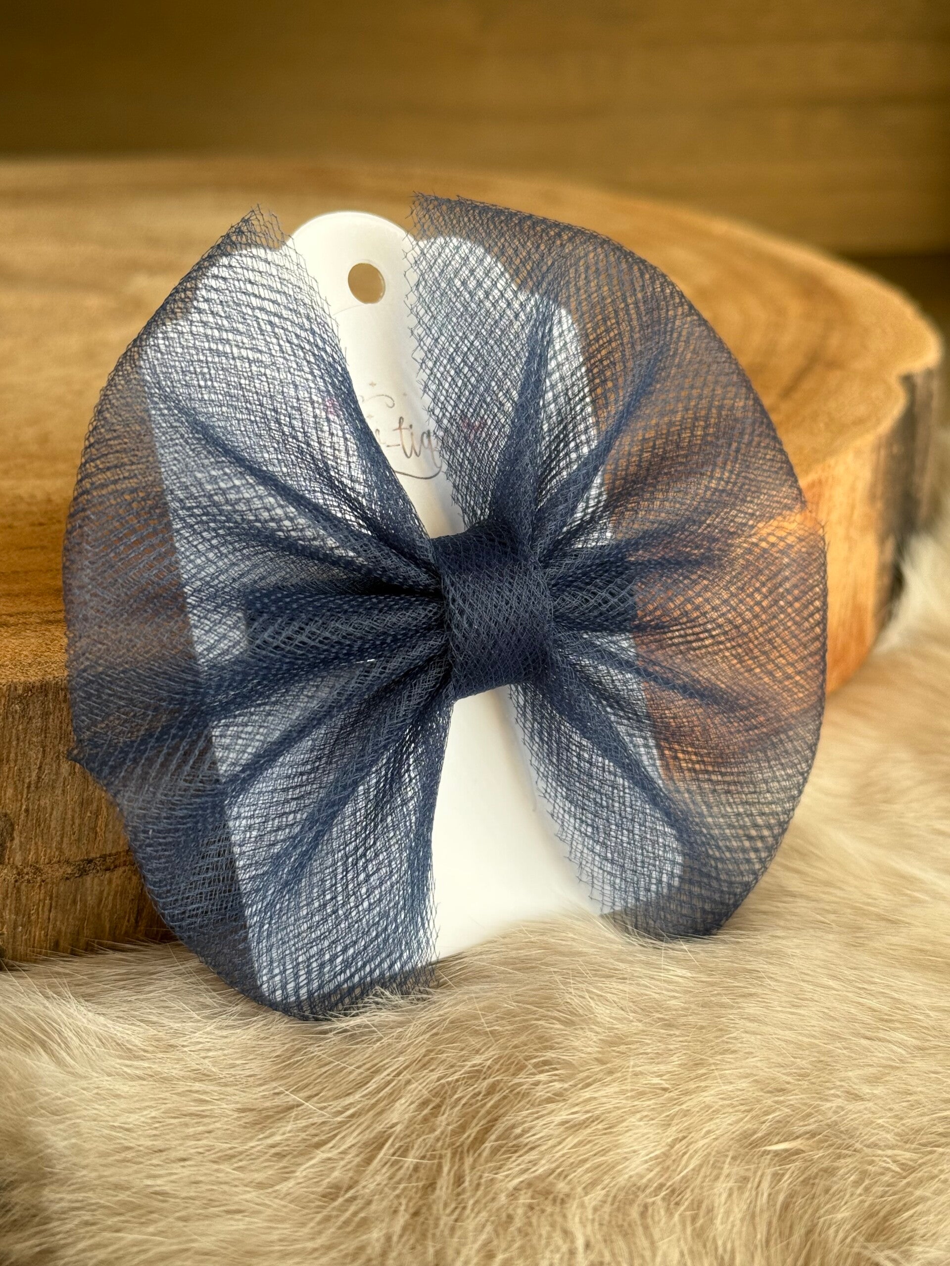 Tulle strik effen Navy