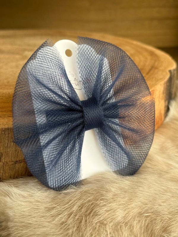 Tulle strik effen Navy