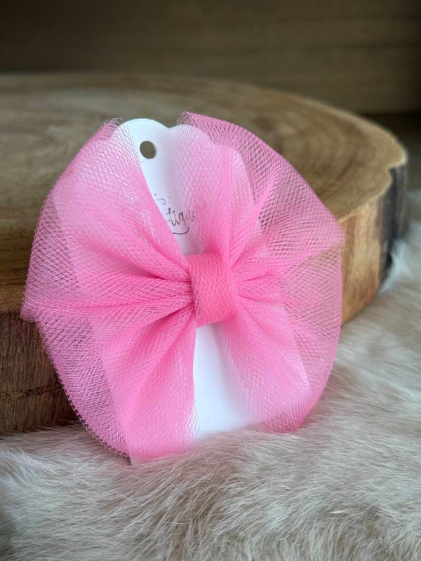 Tulle strik effen Baby Rose