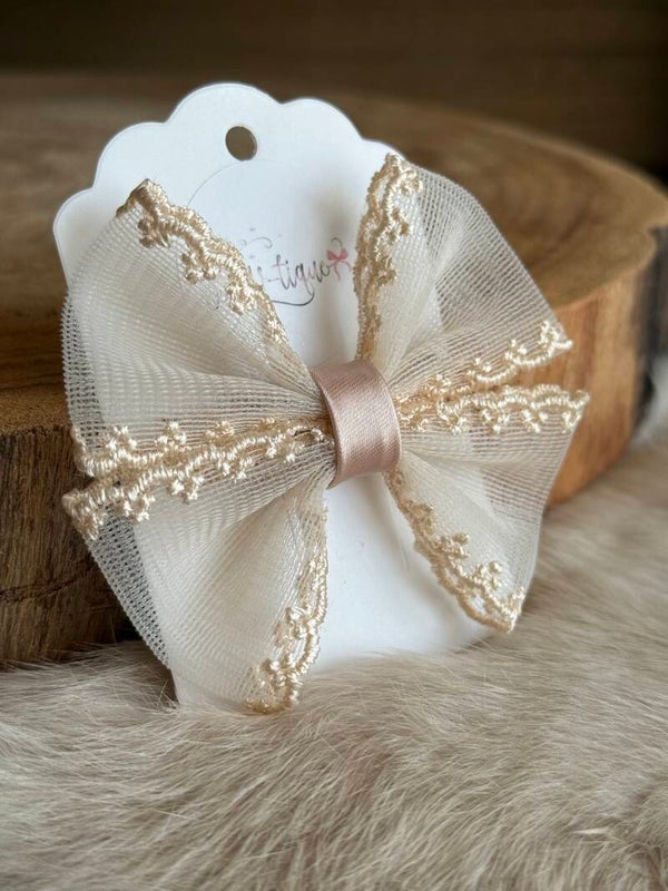 Kanten strikje Elise Soft Gold