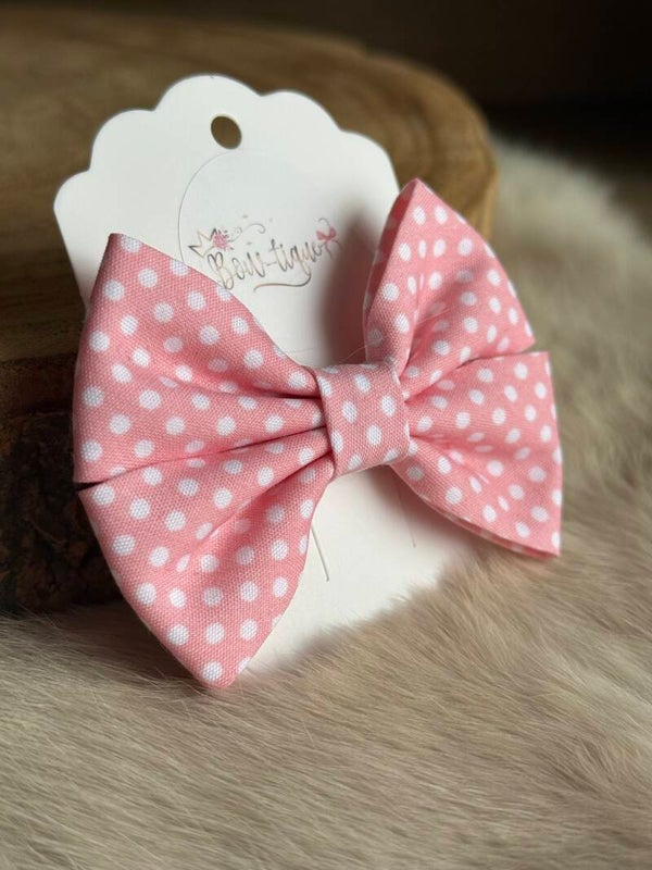 Katoenen Strik Polkadots Babyroze
